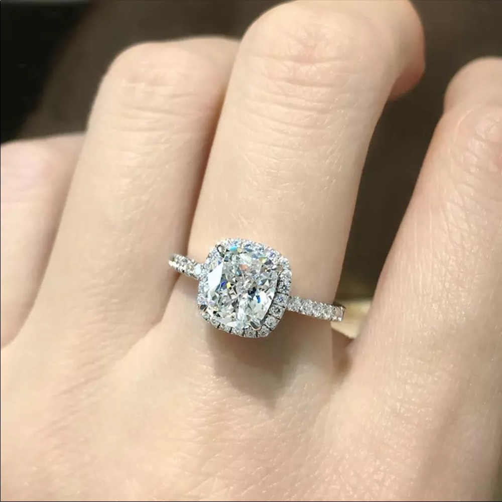 ¥ Bridal S925 silver cz diamond RING - Picture 6 of 9